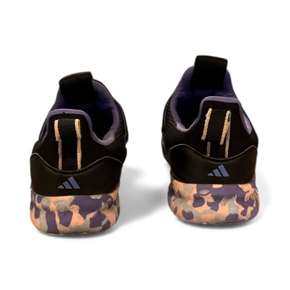 Adidas Womens Running Shoes Size 4 Black & Purple Mesh Upper Camouflage Sole Lig - Picture 3 of 7